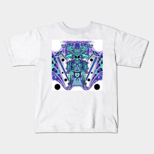 alien in space arts in mexican tribal pattern Kids T-Shirt